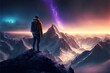 © SCHRÖDER - Digital illustration about climber on the mountain.