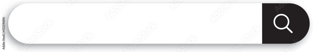 Search bar with shadow on transparent background. Search engine box ...