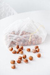 Wall Mural - organic hazelnuts in the zero waste bag