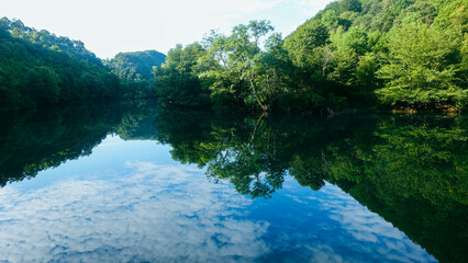 Sticker - lakes, rivers in the background of beautiful mountains