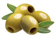 Green pitted olives isolated png