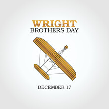 Vector Graphic Of Wright Brothers Day Good For Wright Brothers Day Celebration. Flat Design. Flyer Design.flat Illustration.