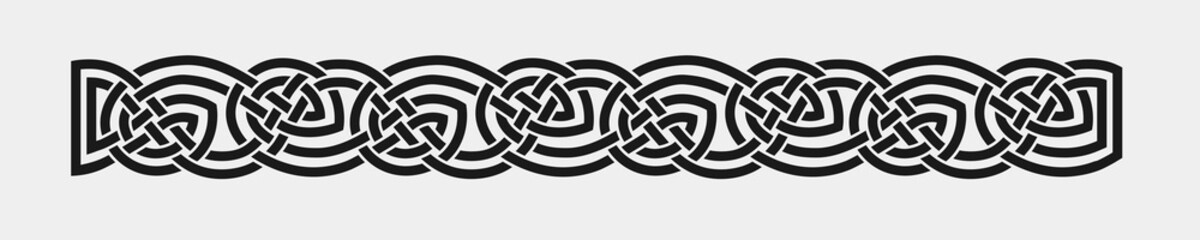 Canvas Print - Celtic weaving interlaced black border