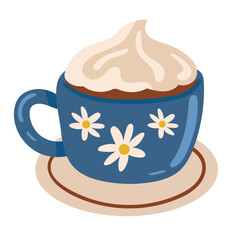 Sticker - coffee cup with flowers