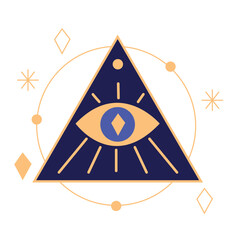 Sticker - triangle with eye alchemy