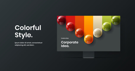 Canvas Print - unique monitor mockup website screen template. creative landing page design vector illustration.
