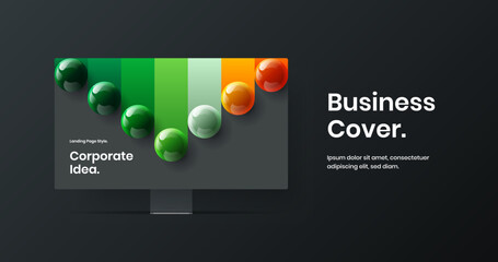 Wall Mural - premium site screen design vector concept. minimalistic computer display mockup banner illustration.