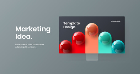 Canvas Print - original computer display mockup presentation concept. bright web banner vector design layout.