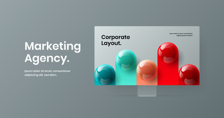 Canvas Print - bright presentation design vector template. amazing monitor mockup web project layout.