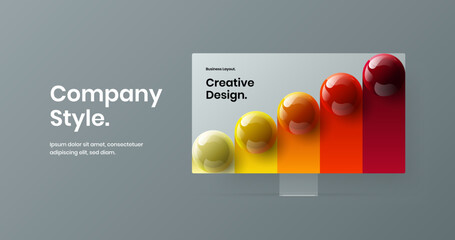 Canvas Print - minimalistic computer monitor mockup web banner template. vivid site design vector illustration.