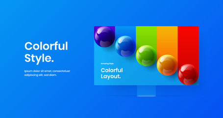 Canvas Print - vivid site screen design vector illustration. creative computer monitor mockup landing page concept.