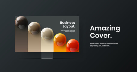 Wall Mural - minimalistic monitor mockup site concept. bright web project design vector layout.