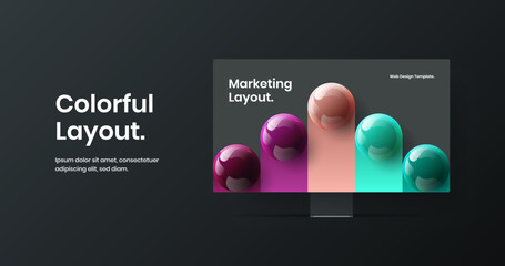 Wall Mural - vivid website screen design vector layout. amazing desktop mockup web banner template.