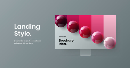 Wall Mural - vivid display mockup site illustration. amazing web banner vector design layout.