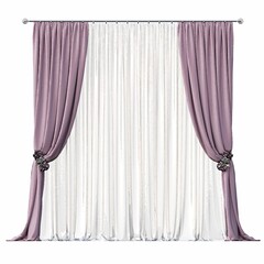 curtain isolated on white background, 3D illustration, cg render
