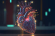 © QuietWord - illustration of  robotic or artificial human artificial heart  for futuristic medical concept