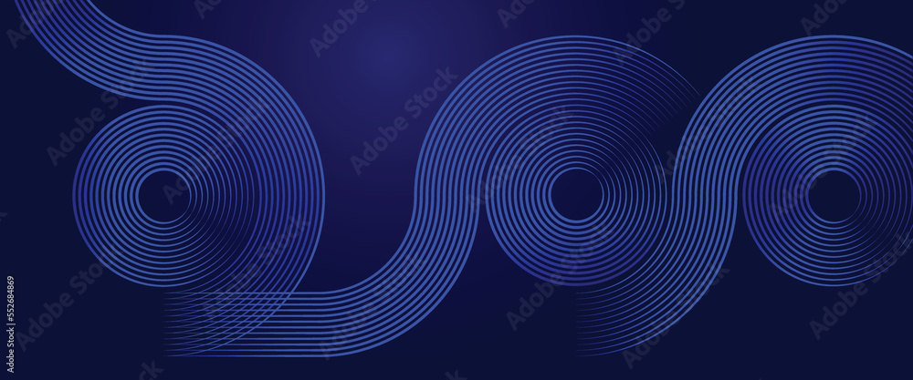 Abstract blue background with lines and circles. Stock Vector | Adobe Stock