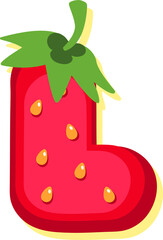 Strawberry fruit style alphabet text, letter L