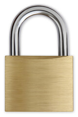 locked metal padlock isolated on transparent background, concept of login password security and secu