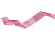 © Елена Челышева - satin pink ribbon, twisted on a table, isolated on a white background