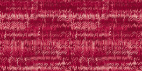 Seamless ikat linen texture surface pattern in Viva Magenta PANTONE 18-1750 color of the year for 2023. Contemporary trendy crimson carmine red fashion design upholstery textile fabric background.