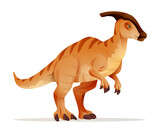 Fototapeta Dinusie - Parasaurolophus dinosaur vector illustration isolated on white background