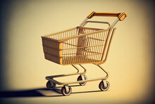 Illustration Of A Shopping Cart With A Clipping Path Made With A Pen Tool That Is Easy To Composite. Generative AI