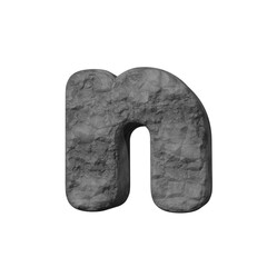 stone text effect letter n. 3d render
