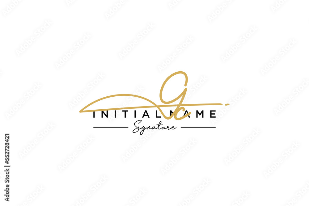 Initial GC signature logo template vector. Hand drawn Calligraphy ...