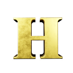 gold text effect letter H. 3d render
