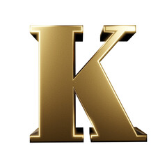 gold text effect letter K. 3d render