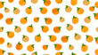 Ripe Fresh Orange isolated on PNG white background. Seamless pattern.