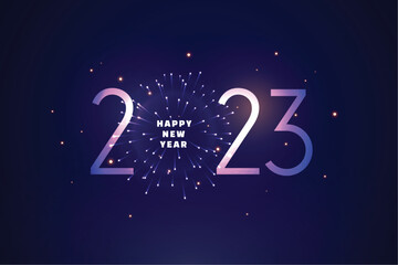 bright 2023 new year festival banner with firework bursting