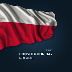 Wall Mural - Poland constitution day greetings card