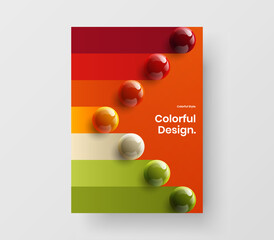 Wall Mural - original 3d balls annual report template. multicolored book cover a4 vector design illustration.