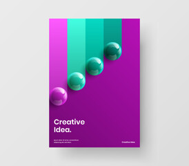 Canvas Print - clean 3d balls front page illustration. minimalistic magazine cover vector design template.