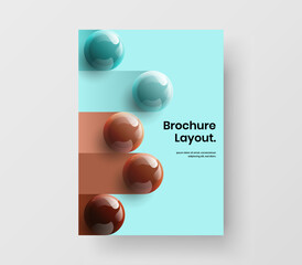 Wall Mural - geometric handbill design vector layout. clean 3d spheres book cover concept.