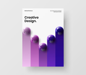 Wall Mural - modern realistic spheres catalog cover concept. clean postcard a4 vector design illustration.