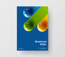 Wall Mural - unique realistic balls booklet layout. amazing front page a4 design vector concept.