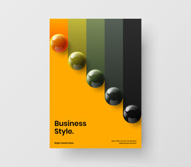 Wall Mural - amazing 3d spheres pamphlet illustration. clean poster a4 vector design template.
