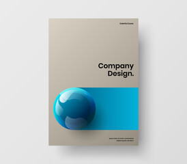 Canvas Print - fresh postcard a4 vector design layout. minimalistic 3d spheres company brochure illustration.