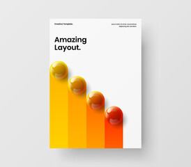 Wall Mural - simple realistic balls postcard layout. abstract presentation a4 design vector template.