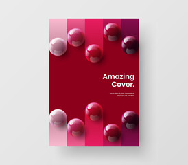 Wall Mural - creative realistic spheres company brochure template. fresh leaflet a4 design vector layout.