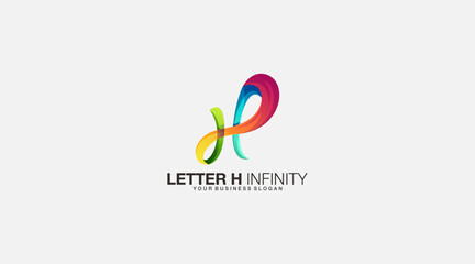 Wall Mural - Gradient Letter h infinity vector template logo design icon