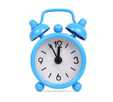Fototapeta Mapy - Blue alarm clock isolated on transparent background, PNG.