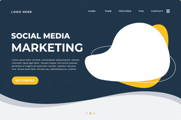 Wall Mural - landing page template of social media marketing for website and mobile website. easy to edit and cus