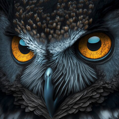 Poster - Owl face close up