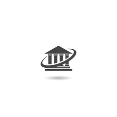 Sticker - Online banking, logo design icon with shadow