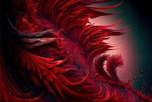 Abstract Backgrounds Red Feathers, Creative Art For Graphic Design And Natural Photography