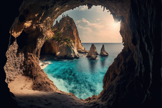 Turkey's Alanya region is home to both caves and the sea. Generative AI
